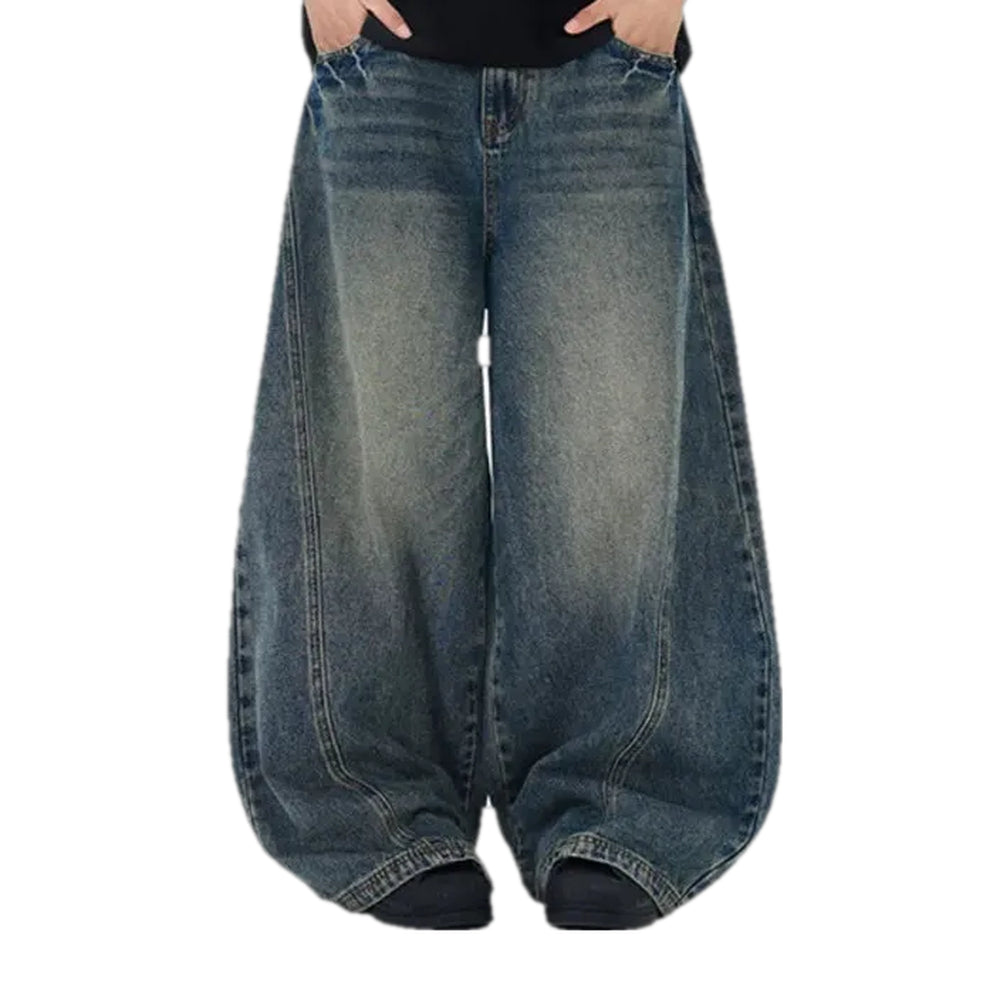 Retro Faded Men's Jeans - Blue