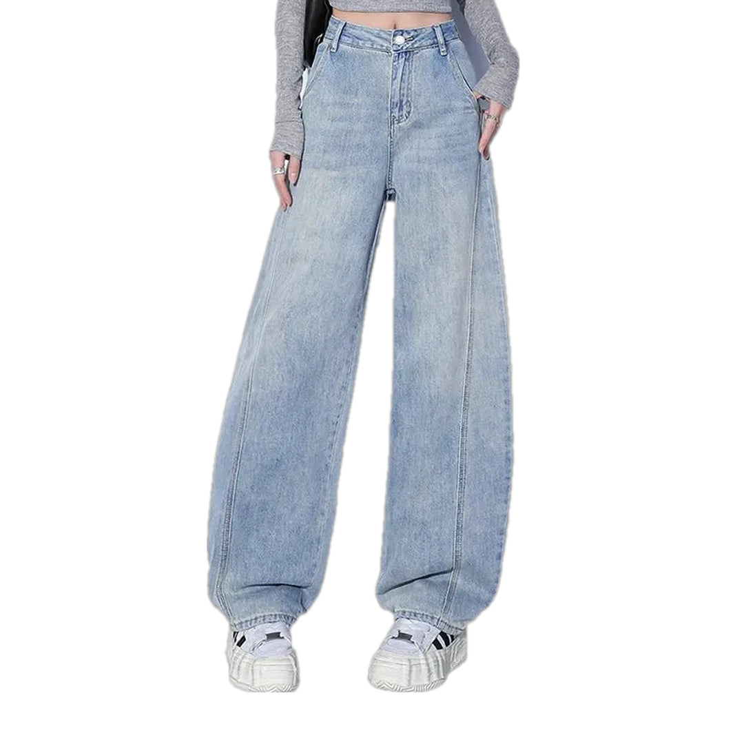 Lightweight Wide Fit Jeans for Ladies - Light Blue