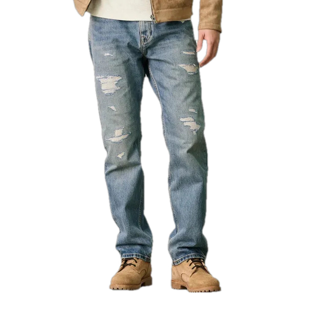 90s Style Straight Fit Men's Jeans - Light Blue