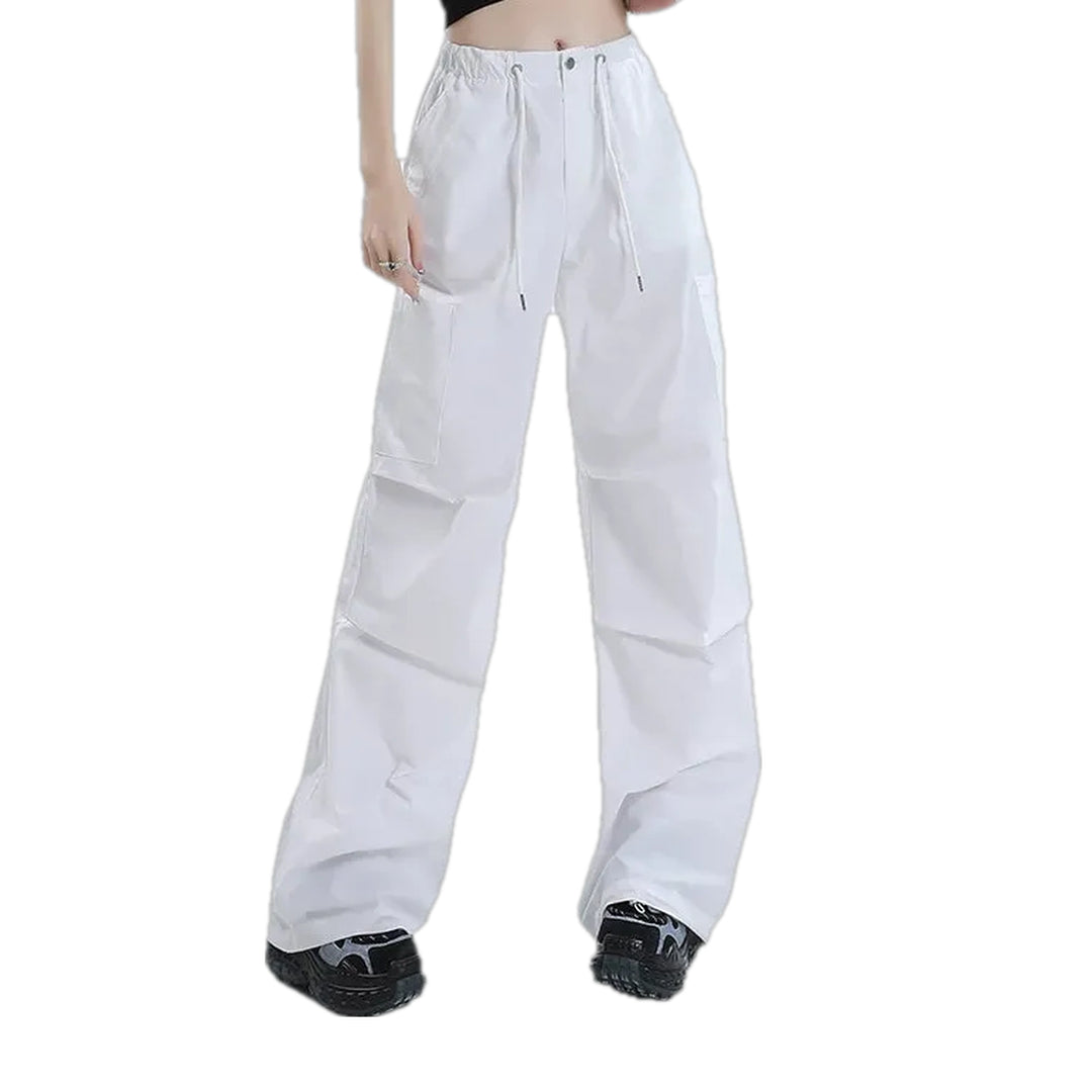 High Waist Stylish Women's Denim Joggers - White