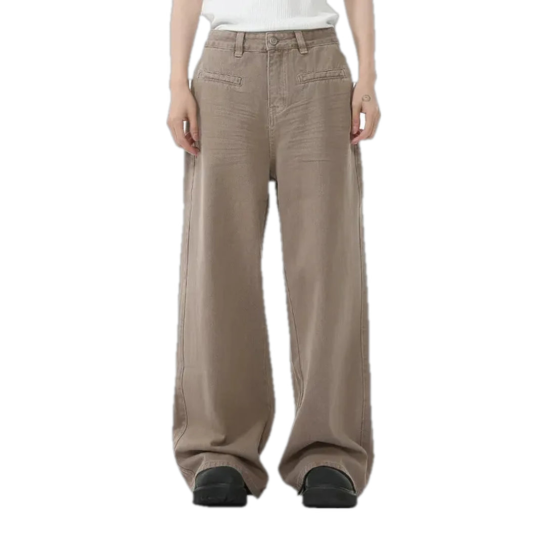 Baggy Casual Midweight Jean Pants for Men - Brown