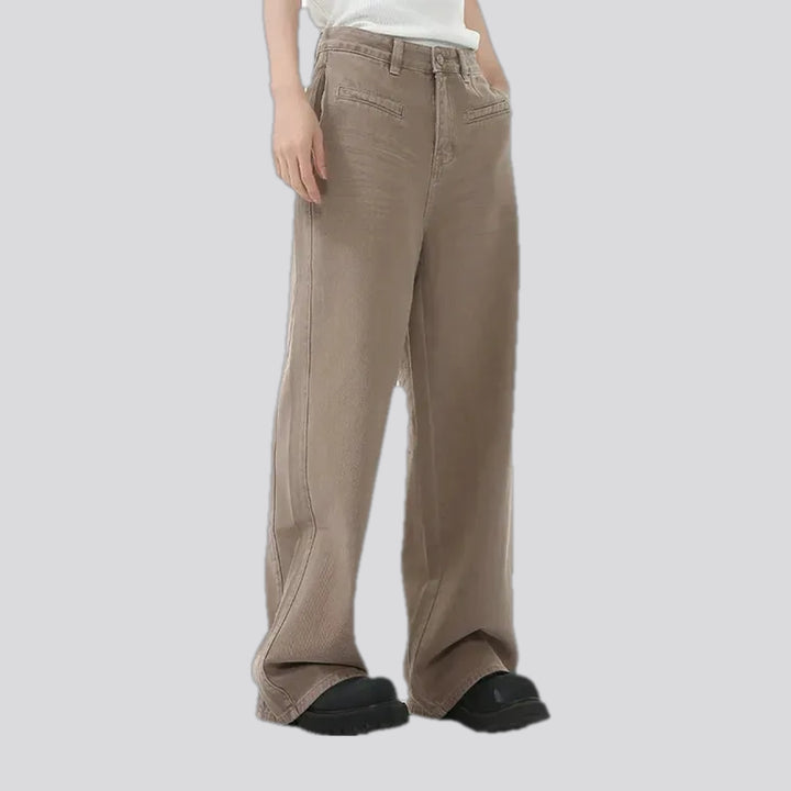 Baggy casual midweight jean pants for men