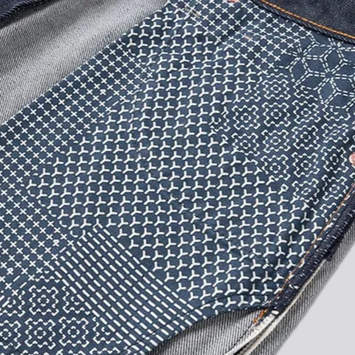 Dark midweight casual tapered men's jeans